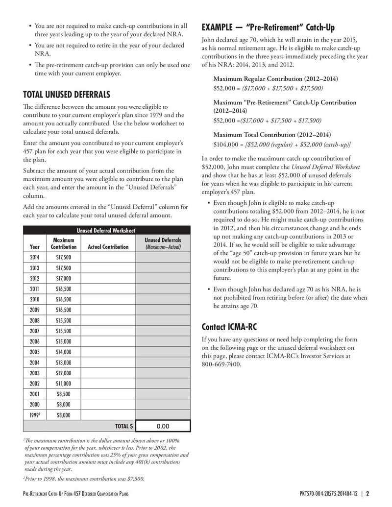 Large thumbnail of ICMA Pre-Retirement Catch-Up Form - Apr 2014