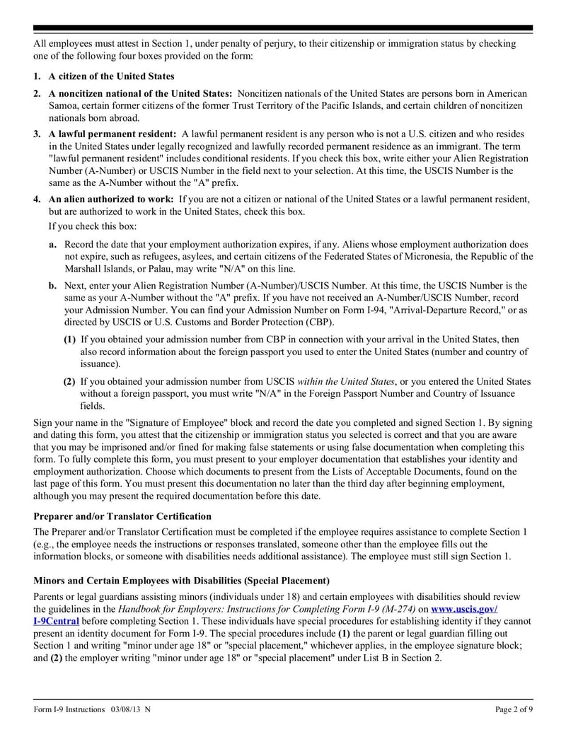 Large thumbnail of Employment Eligibility Verification Form I-9 - Mar 2016