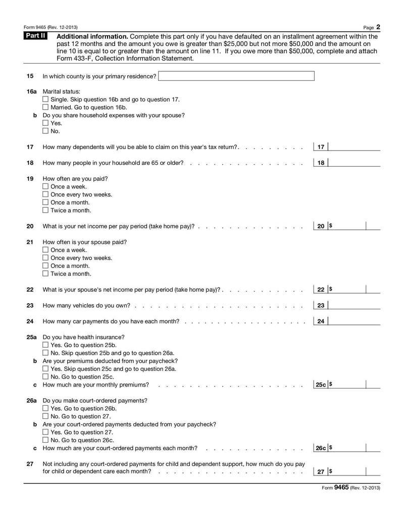 Large thumbnail of Form 9465 - Dec 2013