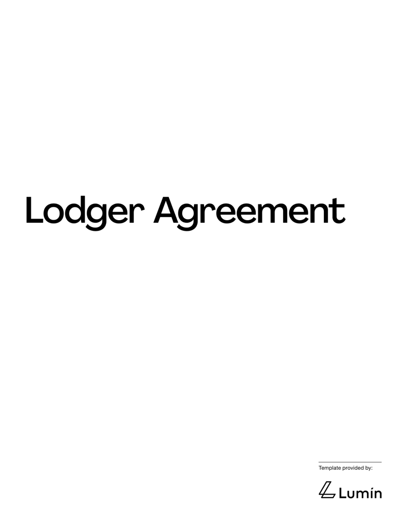 Lodger Agreement Template with formal clauses for rent terms, security deposit, house rules and signatures for landlord and lodger