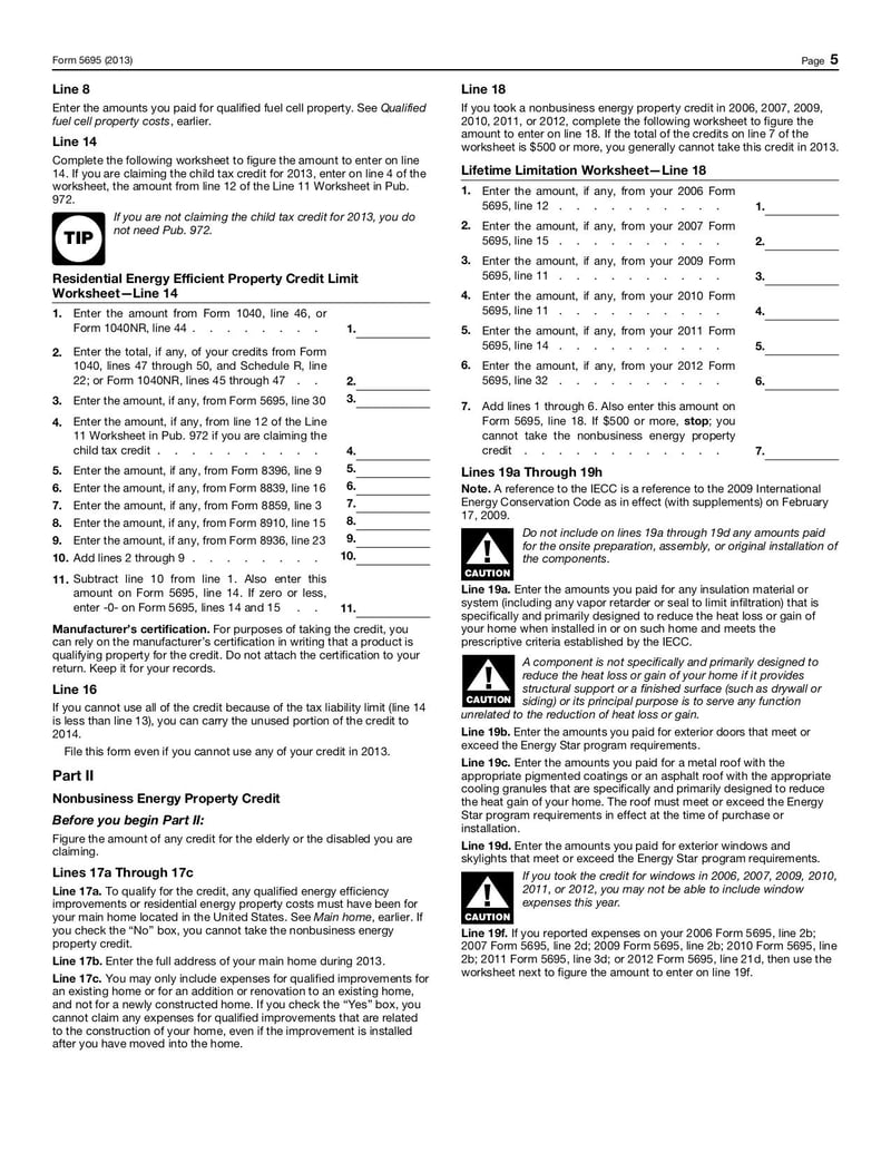 Large thumbnail of Form 5695 - Oct 2013