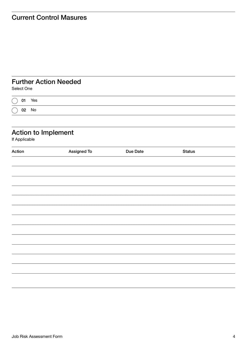 Thumbnail of Job Risk Assessment Form - page 3