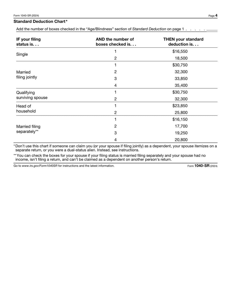 Large thumbnail of Form 1040 SR - 2024