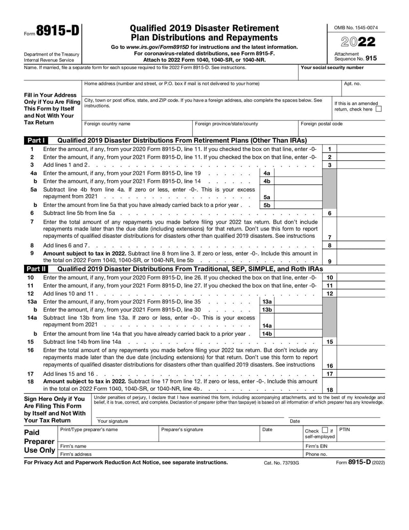 Large thumbnail of Form 8915-D - Dec 2022