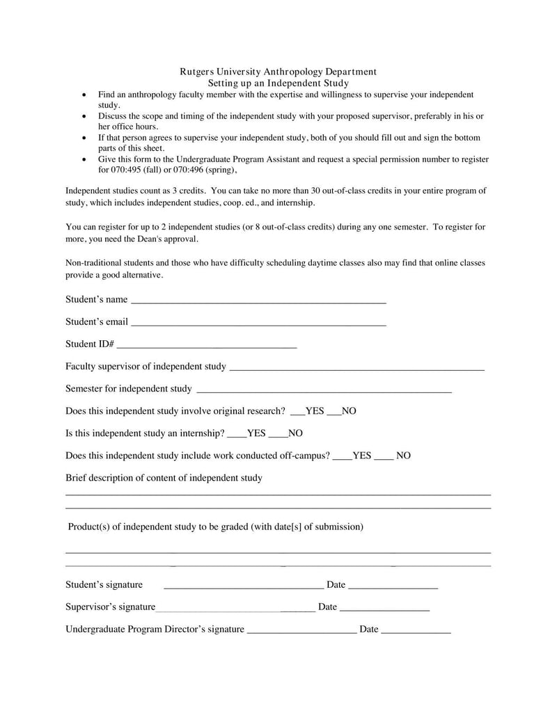 Large thumbnail of Rutgers University Setting up an Independent Study
