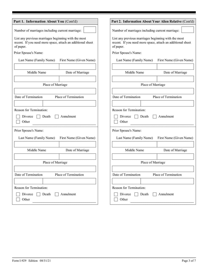 Large thumbnail of Form I-929 - Aug 2021