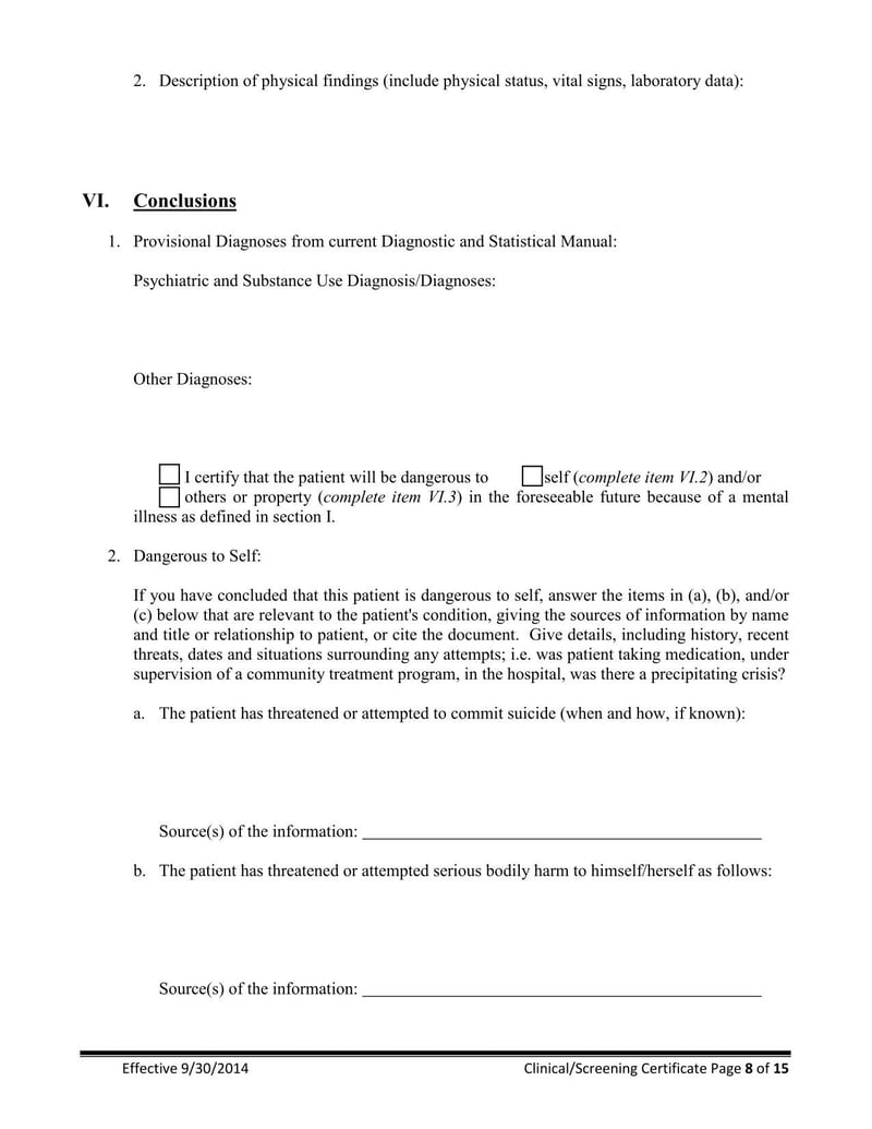 Large thumbnail of New Jersey Clinical Screening Certificate for Involuntary Commitment of Mentally Ill Adults