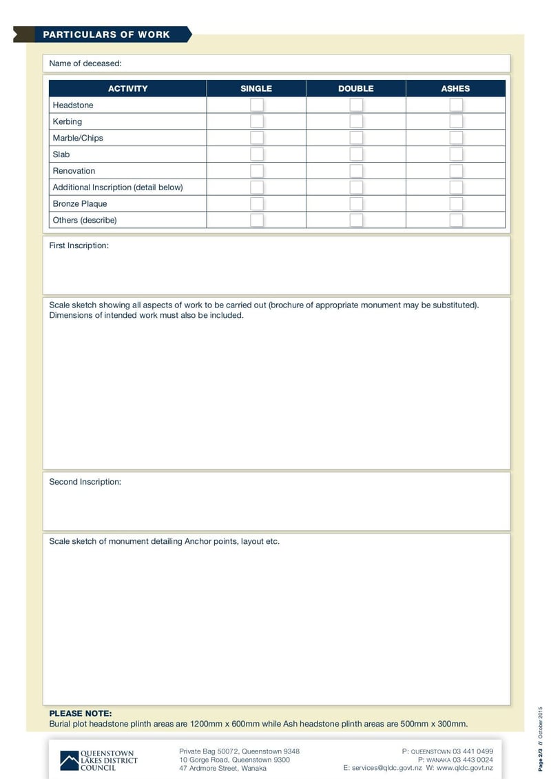Large thumbnail of Monument Permit Application Form - Oct 2015
