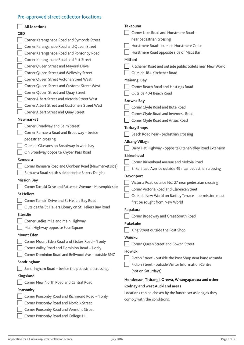 Large thumbnail of Application for a Fundraising/Street Collection Licence - Jun 2016