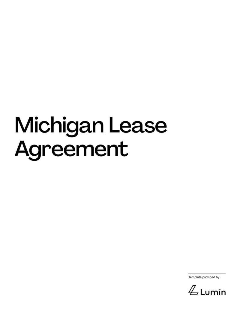 Michigan Lease Agreement for rental terms in Michigan