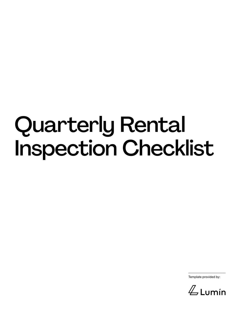 Quarterly Rental Inspection Checklist for assessing property upkeep, safety, and necessary repairs every three months