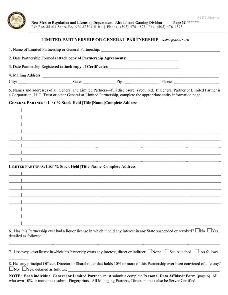 Large thumbnail of New Mexico Change of Structure Application