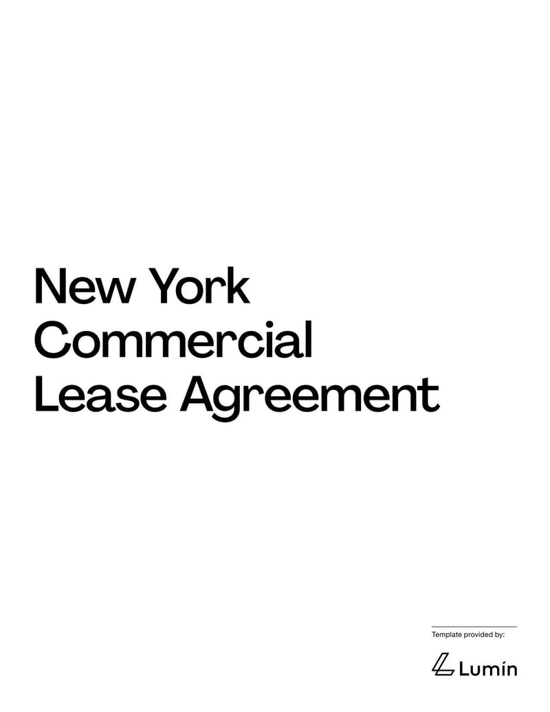 New York Commercial Lease Agreement for outlining rental terms, permitted use, and obligations for commercial properties in New York