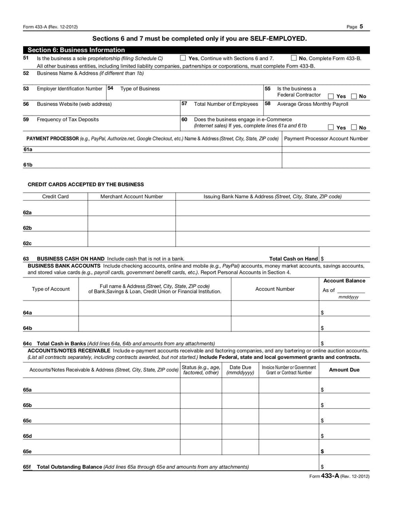 Form 433-A | Fill and sign online with Lumin