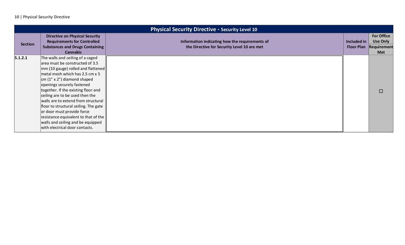 Large thumbnail of Physical Security Directive - Security Level 10 - Mar 2019