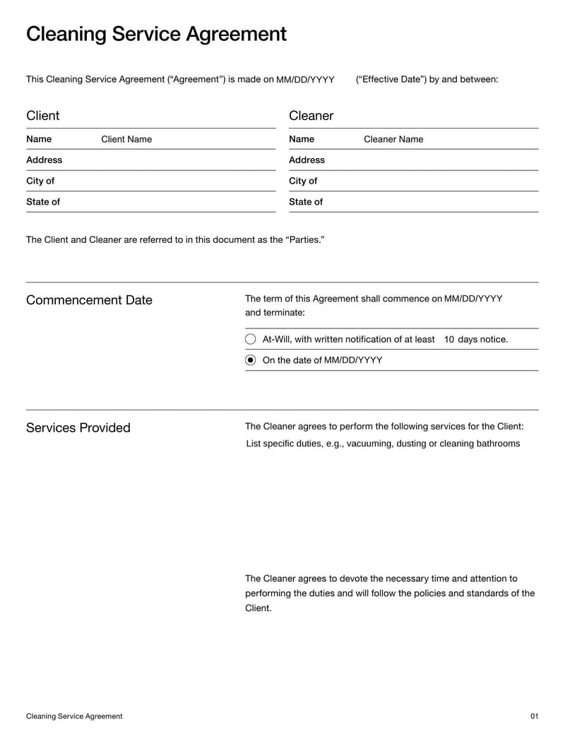 Service Agreement Template for New Zealand for establishing terms of service delivery between parties