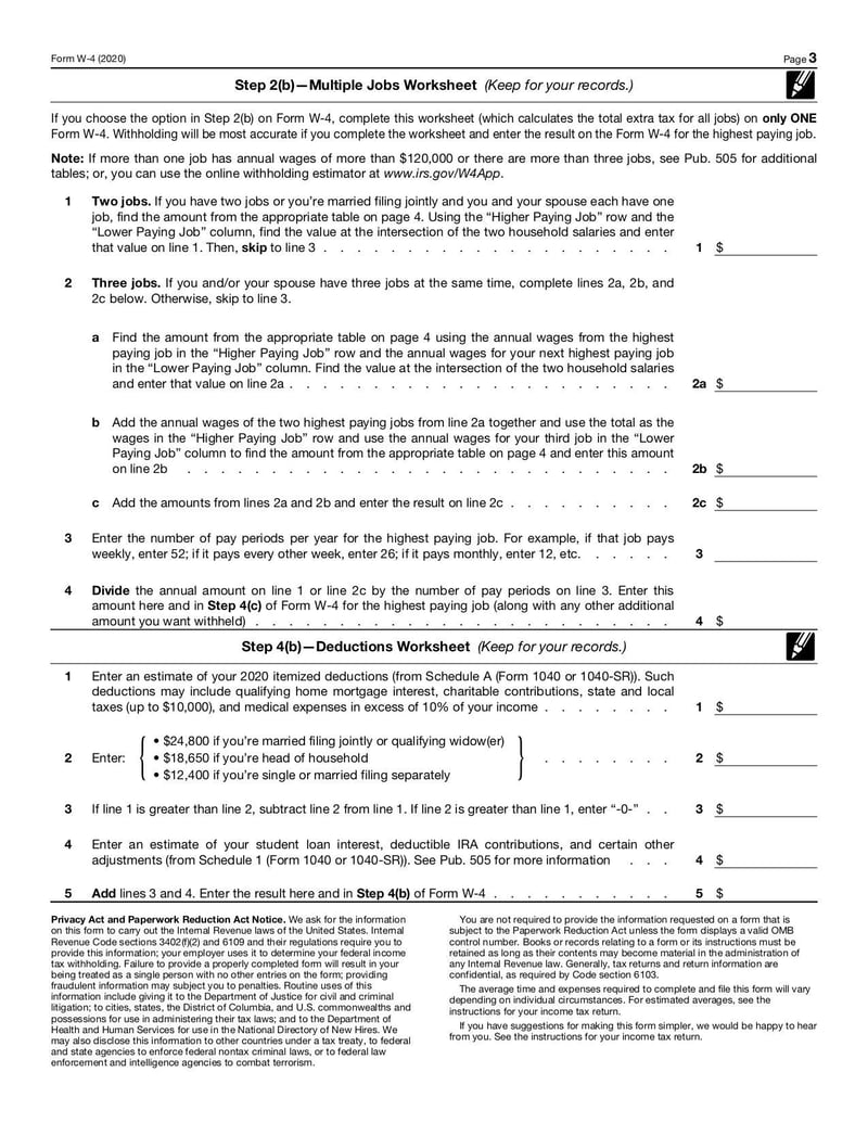 Large thumbnail of W4 Form - Jan 2020