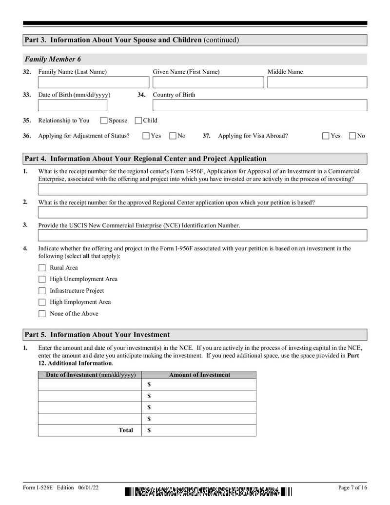 Large thumbnail of Form I-526E - Mar 2023