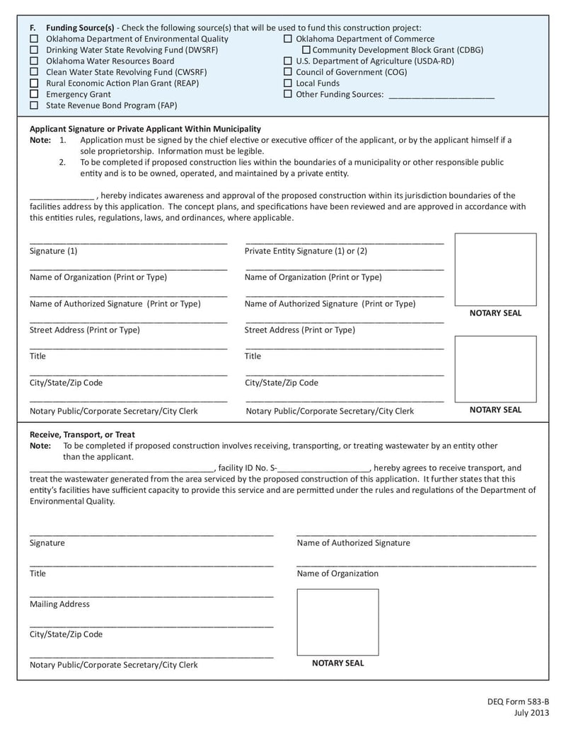 Large thumbnail of DEQ Form 583-B - Feb 2015