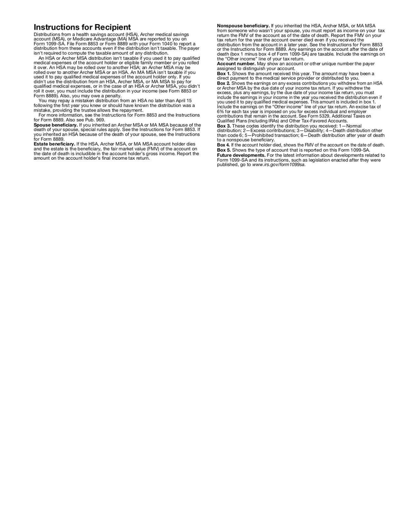 Large thumbnail of Form 1099-SA - Jan 2017
