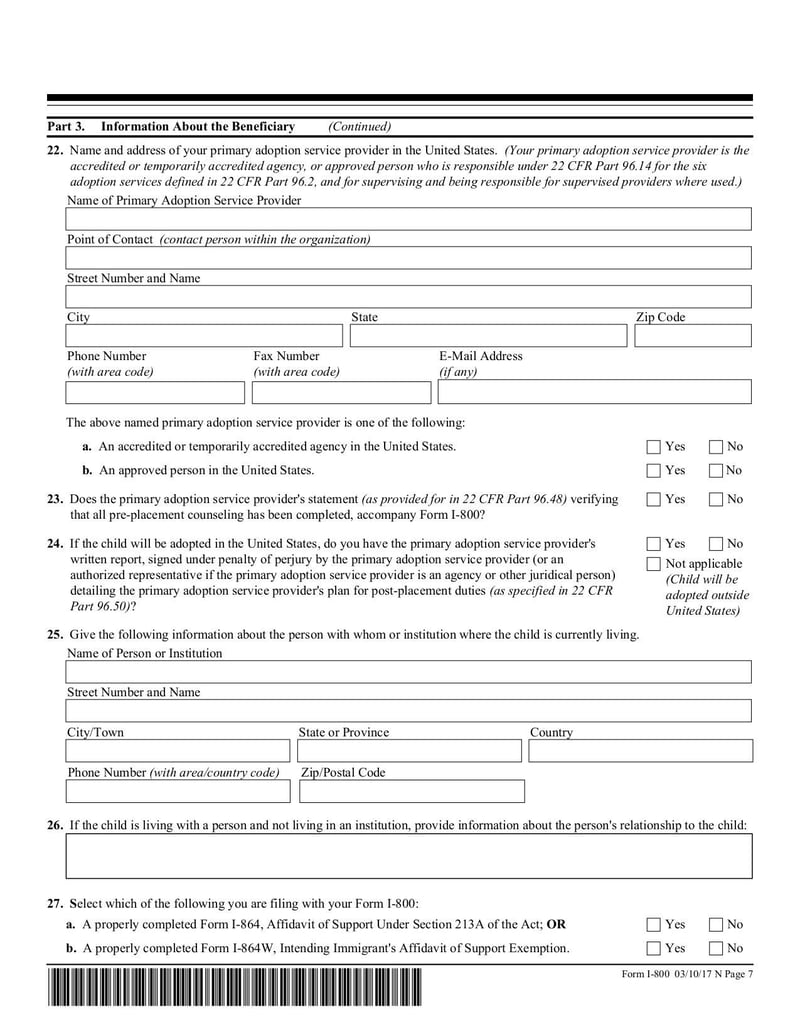 Large thumbnail of Form I-800 - Mar 2017