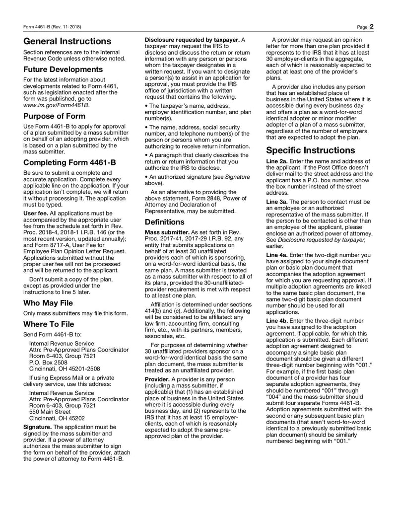Large thumbnail of Form 4461-B - Nov 2018