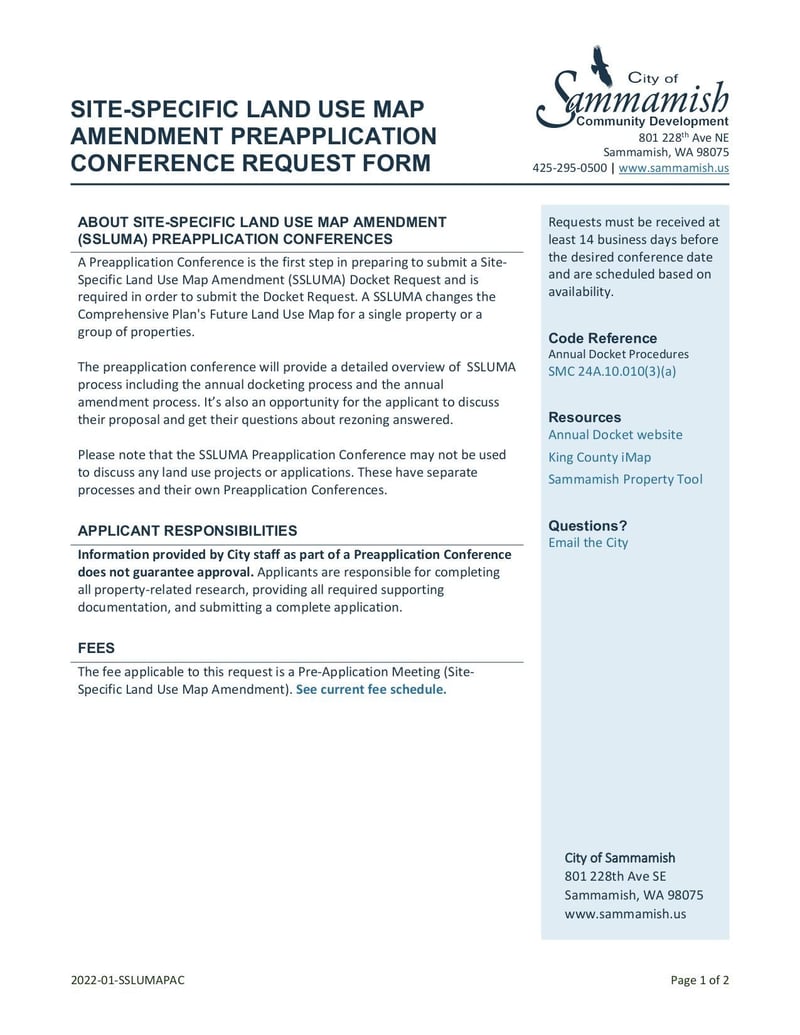 Large thumbnail of Site-Specific Land Use Map Amendment Preapplication - May 2022