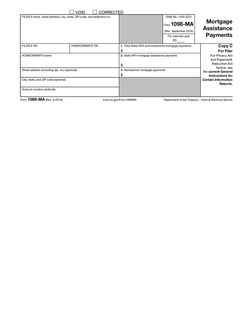 Large thumbnail of Form 1098-MA - Sep 2019