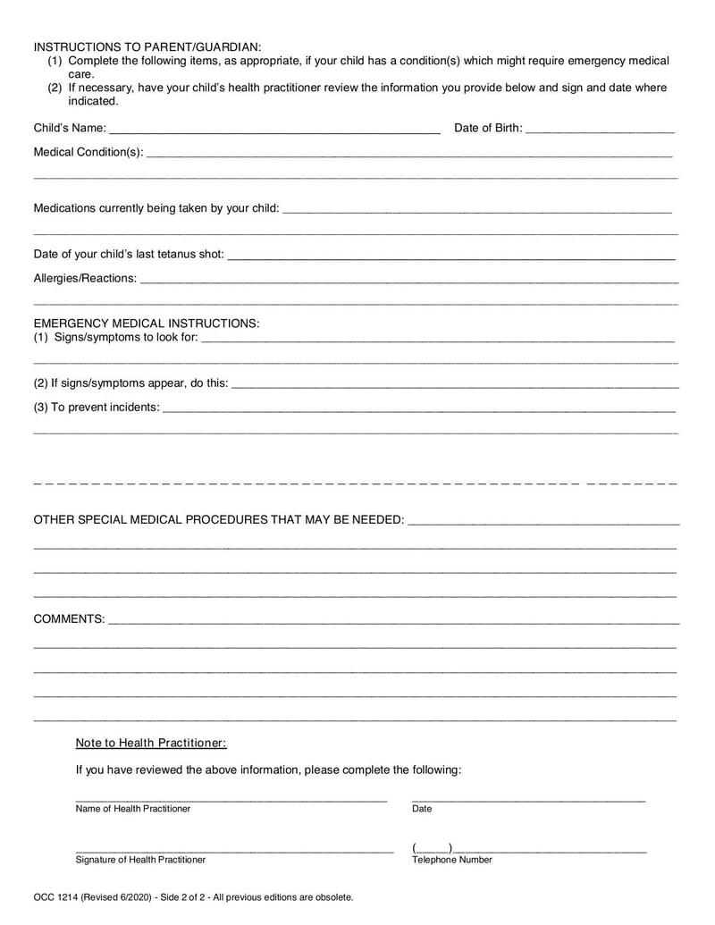 Large thumbnail of Emergency Form - Jan 2022