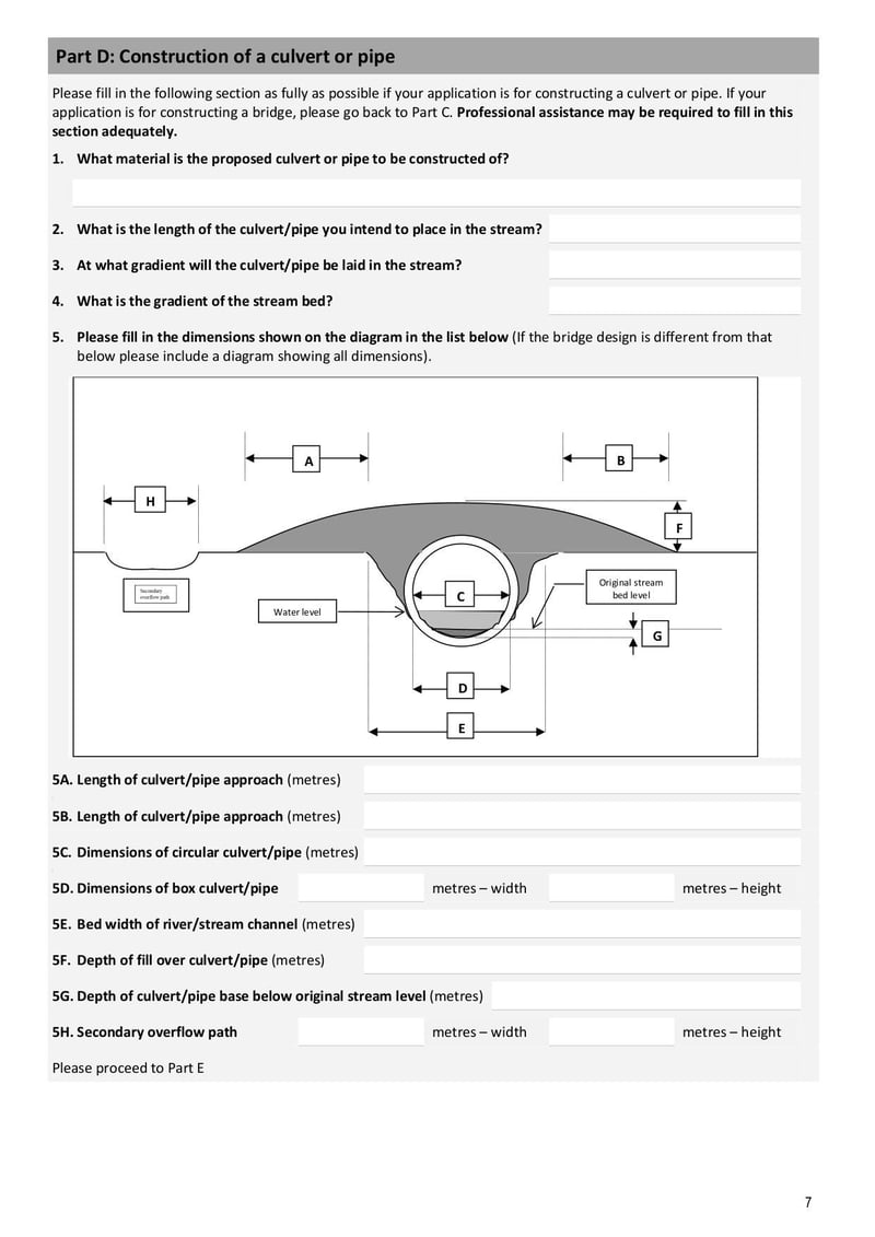 Large thumbnail of Form 6c Land Use Consent Application to Construct a Bridge, Culvert or Pipe in the Bed of a Watercourse or Lake - Mar 2021
