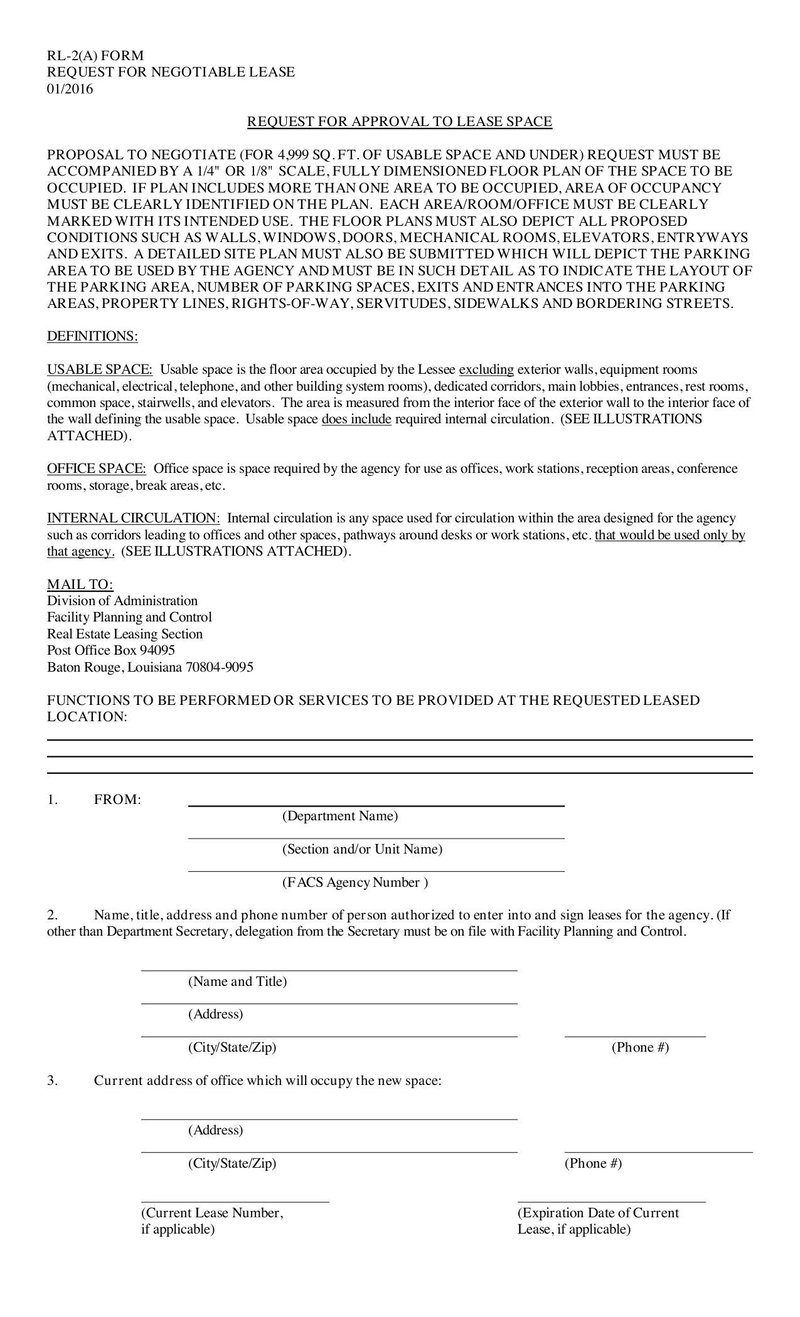 Large thumbnail of RL-2-A Form Request for Approval to Lease Space - Jan 2016