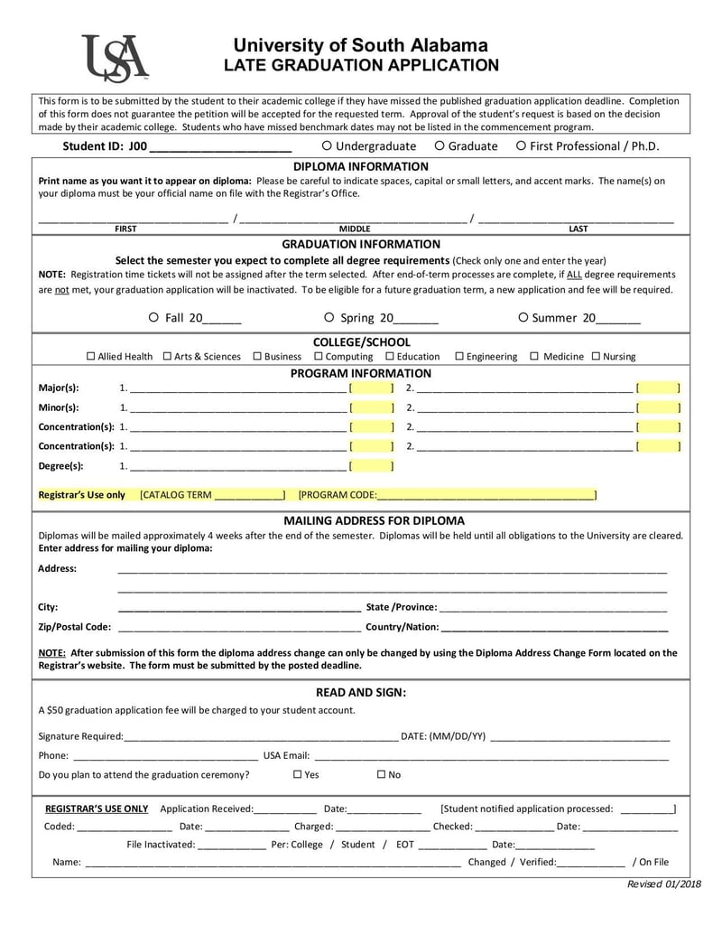 Large thumbnail of Late Graduation Application Petition - Jun 2018