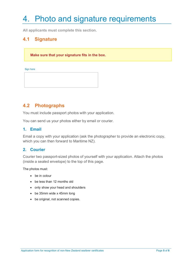 Large thumbnail of Application Form for Recognition of Non-New Zealand Seafarer Certificates - Aug 2020