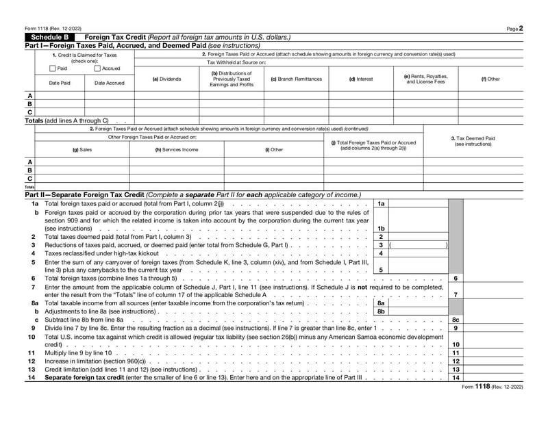 Thumbnail of Form 1118 - Dec 2022 - page 1