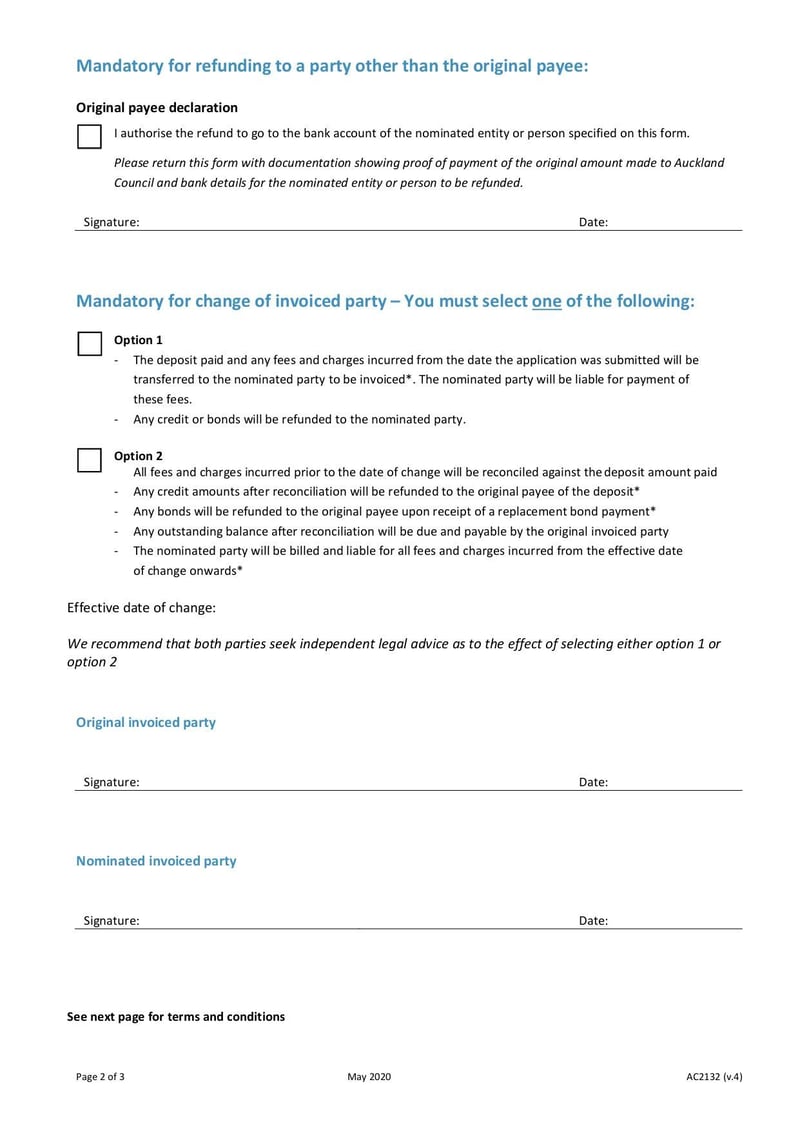 Large thumbnail of Form AC2132 Authority to Refund Fees - May 2020