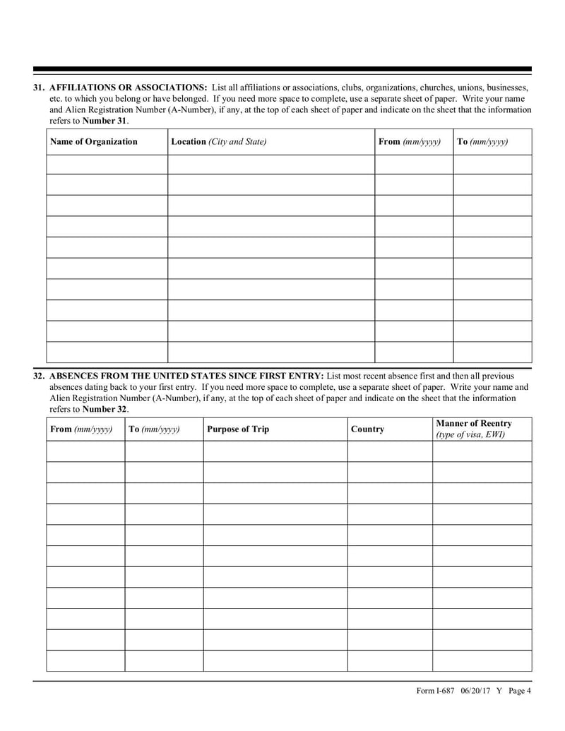 Large thumbnail of Form I-687 - Jun 2017