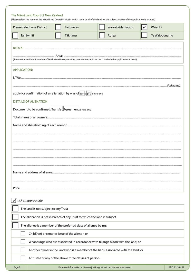 Large thumbnail of MLC Form 25 Confirmation Alienation - Oct 2015