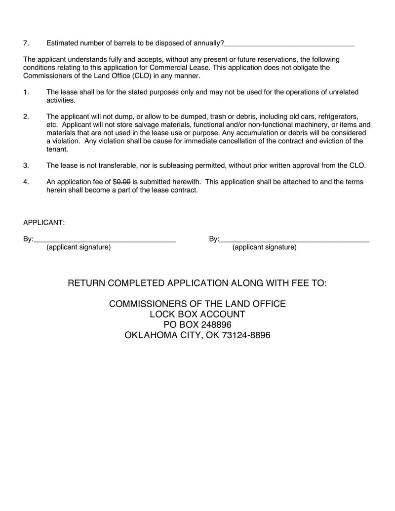Large thumbnail of Oklahoma City Application for Commercial/Industrial Short-Term Lease
