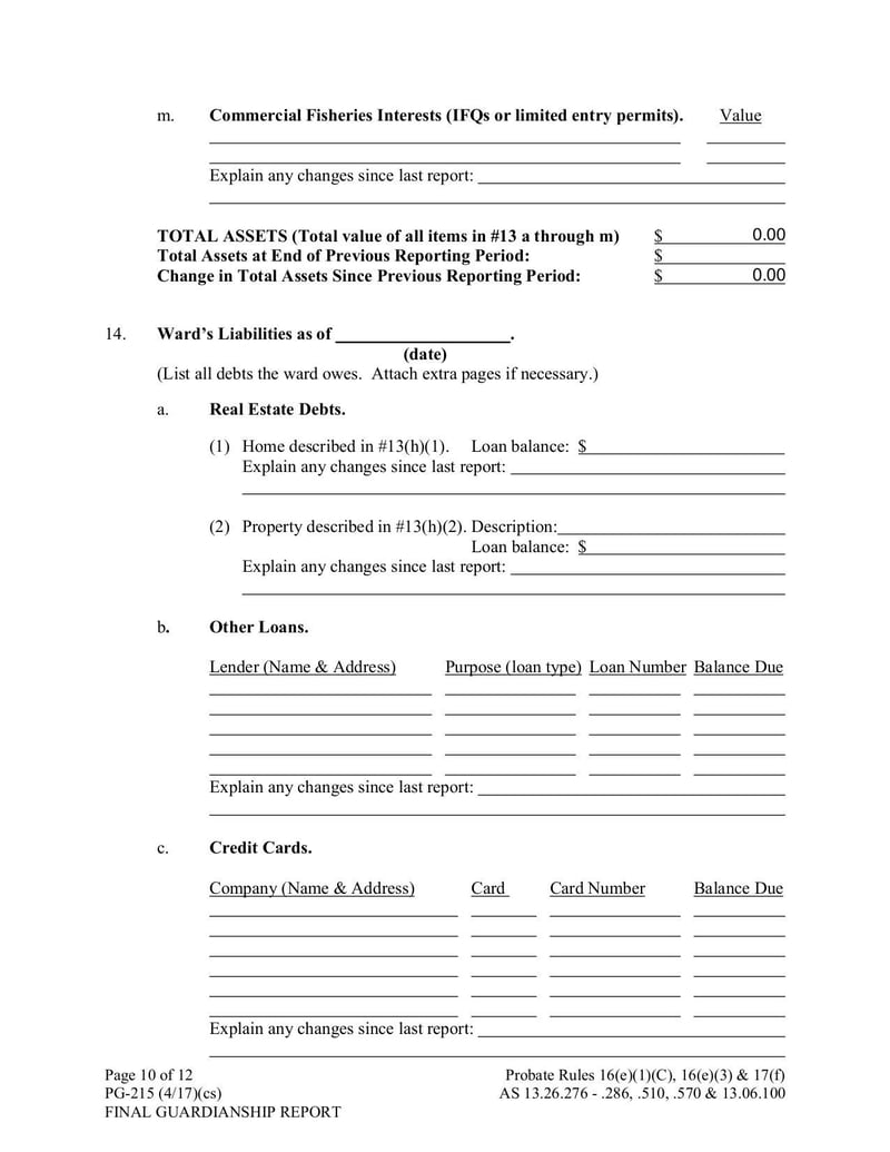 Large thumbnail of Form PG-215 Final Guardianship Report - May 2017