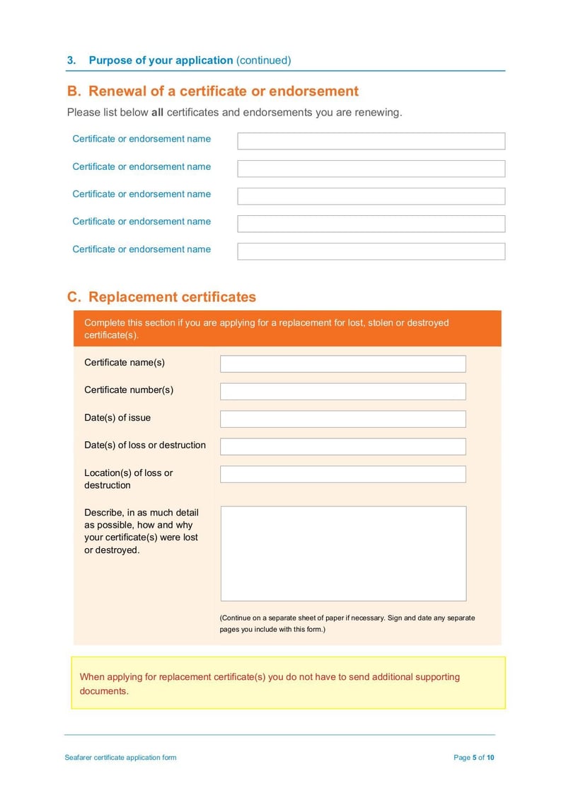 Large thumbnail of Seafarer Certificate Application Form - Oct 2020