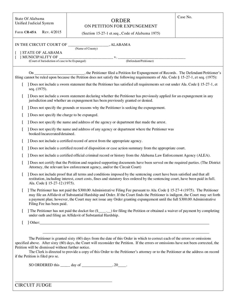 Large thumbnail of Form CR-65A - Apr 2015