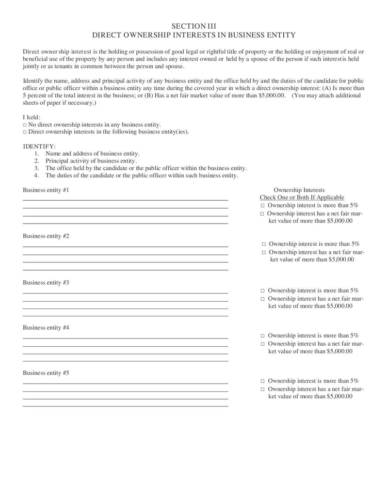 Large thumbnail of Personal Financial Disclosure Statement Form - Feb 2015