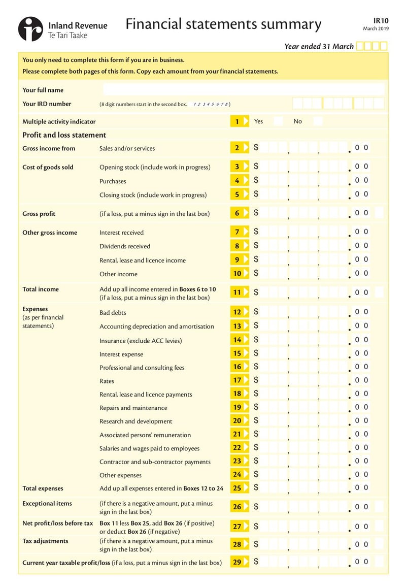 Large thumbnail of Form IR10 - Mar 2019