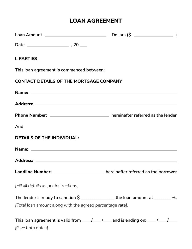 Free Loan Agreement Template Nz