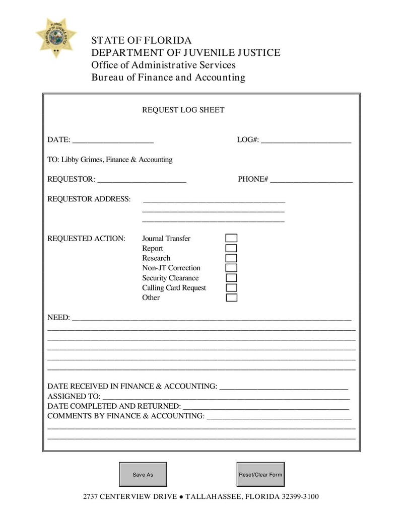 Large thumbnail of Request Log Sheet - Jun 2013