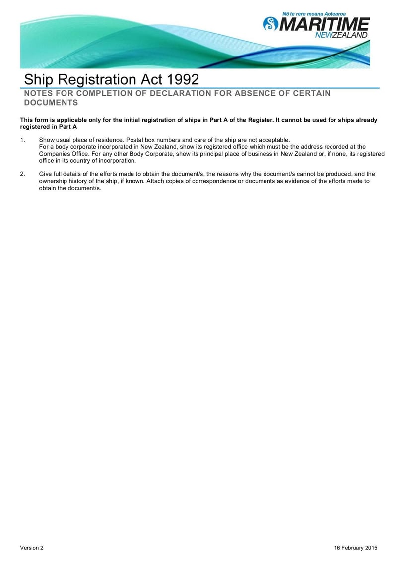 Large thumbnail of SR27 - Declaration of Absence of Certain Documents Form - Feb 2015