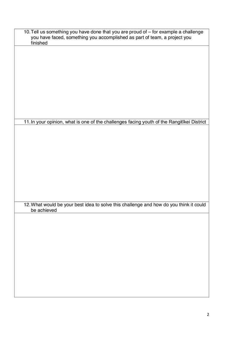 Large thumbnail of Youth Council Application Form - Feb 2020