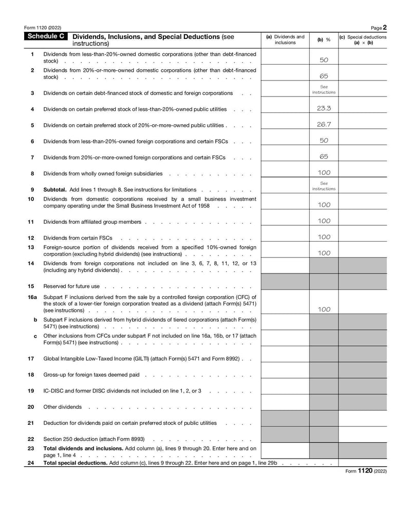 Large thumbnail of Form 1120 - Jan 2022