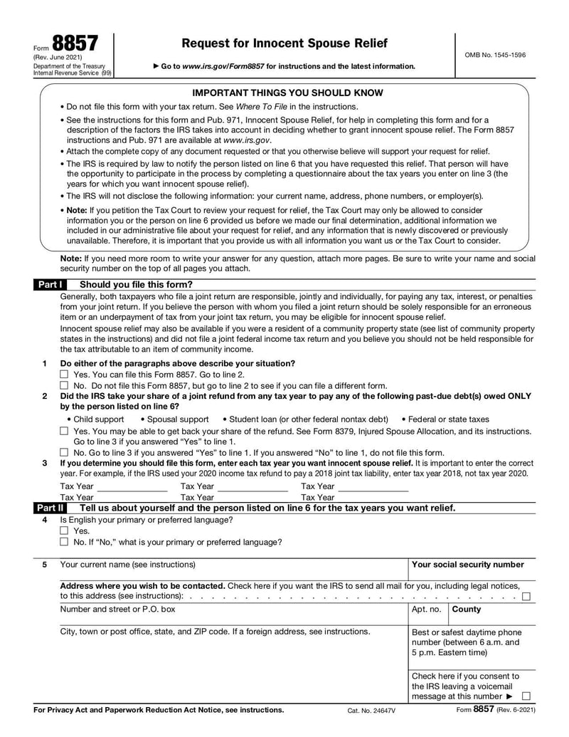 Large thumbnail of Form 8857 - Jun 2021