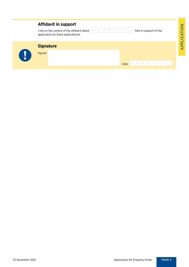 Large thumbnail of Application for Property Orders - Nov 2021